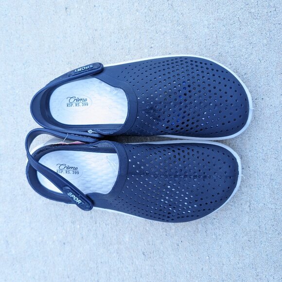 Navy Blue Unisex Classic Clogs Sandals with Back Strap Water Friendly Slip-ons - Picture 5 of 5
